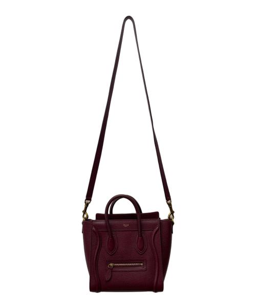 CELINE（セリーヌ）CELINE (セリーヌ) ラゲージ ナノ 2WAYショルダーバッグ レッドの古着・服飾アイテム