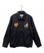 HOUSTONヒューストン）の古着「コットンリネンベトナムジャケット (TIGER)」｜ブラック
