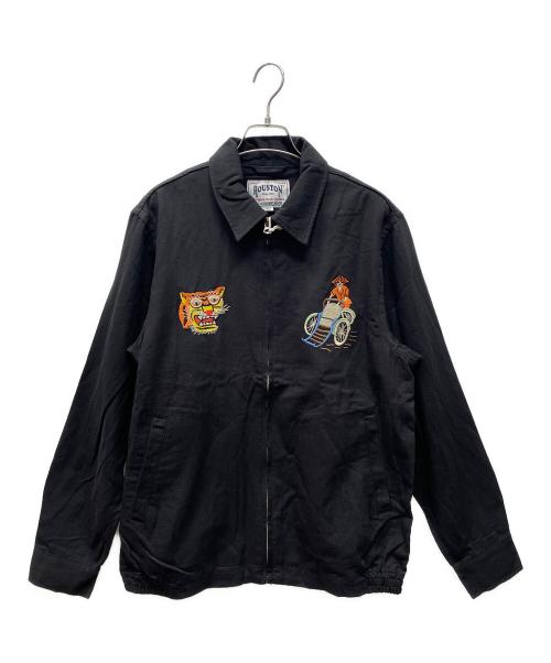 HOUSTON（ヒューストン）HOUSTON (ヒューストン) コットンリネンベトナムジャケット (TIGER) ブラック サイズ:Lの古着・服飾アイテム