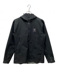 HAGLOFS（ホグロフス）の古着「ソフトシェルジャケット GARNET WINTER HOOD MEN」｜ブラック