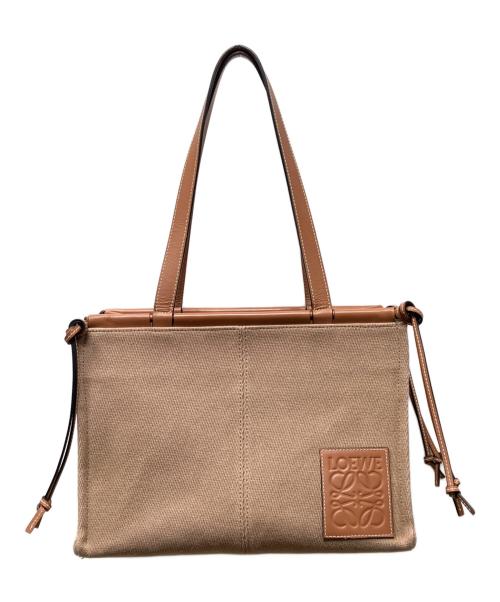 LOEWE（ロエベ）LOEWE (ロエベ) クッショントート スモール ベージュ・ブラウンの古着・服飾アイテム