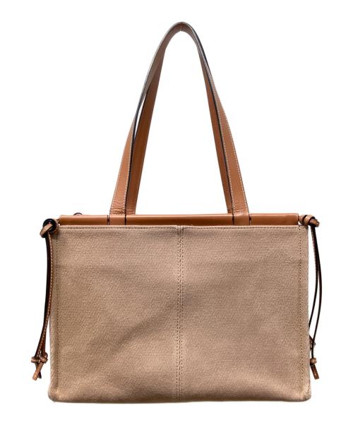 LOEWE（ロエベ）LOEWE (ロエベ) クッショントート スモール ベージュ・ブラウンの古着・服飾アイテム