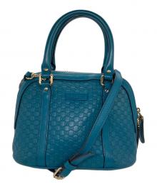 GUCCI（グッチ）の古着「2WAYバッグ マイクログッチシマ ミニ ドーム」｜ブルーグリーン