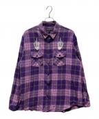 Hysteric Glamour×SUPREMEヒステリックグラマー×シュプリーム）の古着「長袖シャツ」｜パープル×ピンク