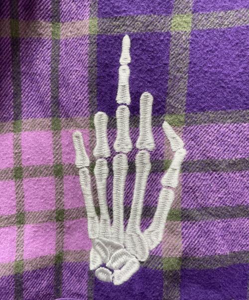 Hysteric Glamour（ヒステリックグラマー）Hysteric Glamour (ヒステリックグラマー) SUPREME (シュプリーム) 長袖シャツ パープル×ピンク サイズ:XLの古着・服飾アイテム