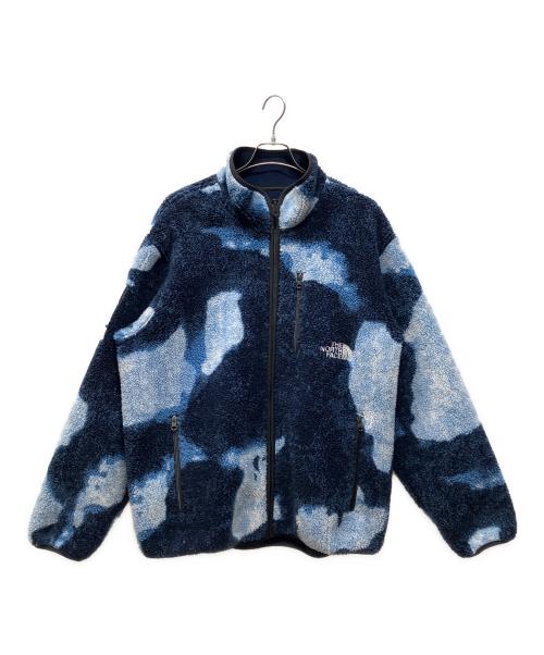 THE NORTH FACE（ザ ノース フェイス）THE NORTH FACE (ザ ノース フェイス) SUPREME (シュプリーム) Bleached Denim Print Fleece Jacket ネイビー・ライトブルー サイズ:XLの古着・服飾アイテム
