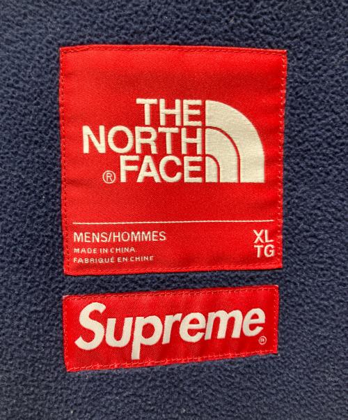 THE NORTH FACE（ザ ノース フェイス）THE NORTH FACE (ザ ノース フェイス) SUPREME (シュプリーム) Bleached Denim Print Fleece Jacket ネイビー・ライトブルー サイズ:XLの古着・服飾アイテム
