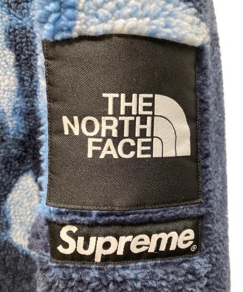 THE NORTH FACE（ザ ノース フェイス）THE NORTH FACE (ザ ノース フェイス) SUPREME (シュプリーム) Bleached Denim Print Fleece Jacket ネイビー・ライトブルー サイズ:XLの古着・服飾アイテム