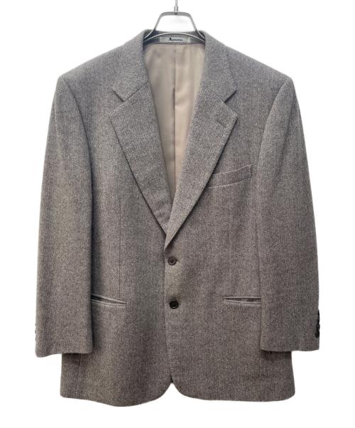 Aquascutum（アクアスキュータム）Aquascutum (アクアスキュータム) カシミヤ2Bテーラードジャケット ブラウン サイズ:98AB6の古着・服飾アイテム