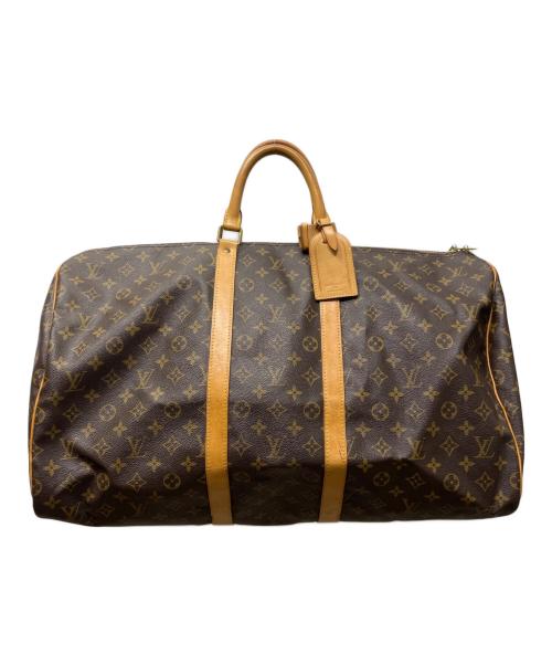 LOUIS VUITTON（ルイ ヴィトン）LOUIS VUITTON (ルイ ヴィトン) キーポル・バンドリエール55 ブラウン・ベージュの古着・服飾アイテム