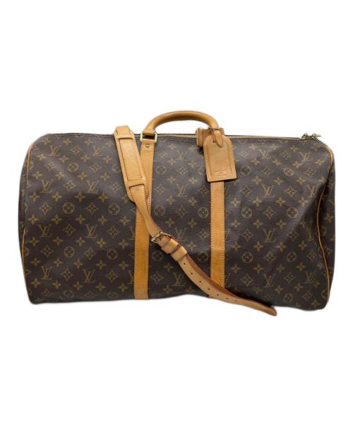 LOUIS VUITTON（ルイ ヴィトン）LOUIS VUITTON (ルイ ヴィトン) キーポル・バンドリエール55 ブラウン・ベージュの古着・服飾アイテム