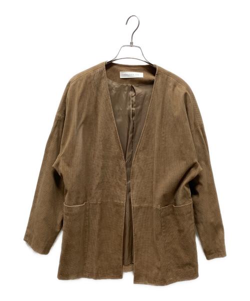 GALERIE VIE（ギャルリーヴィー）GALERIE VIE (ギャルリーヴィー) ノーカラージャケット ブラウン サイズ:36の古着・服飾アイテム