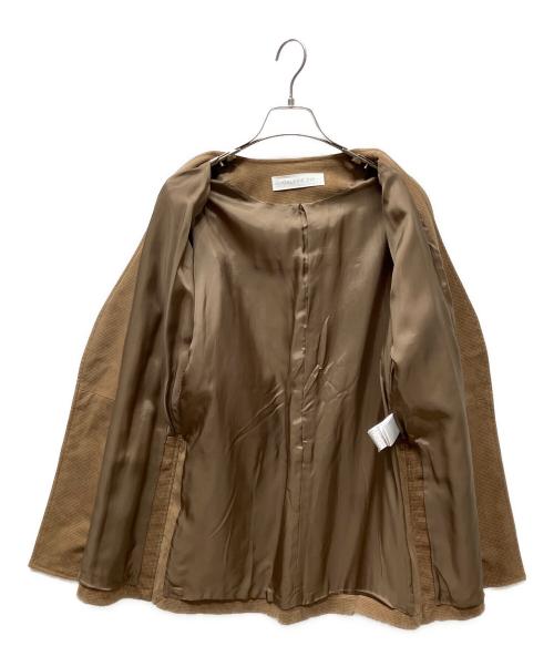 GALERIE VIE（ギャルリーヴィー）GALERIE VIE (ギャルリーヴィー) ノーカラージャケット ブラウン サイズ:36の古着・服飾アイテム