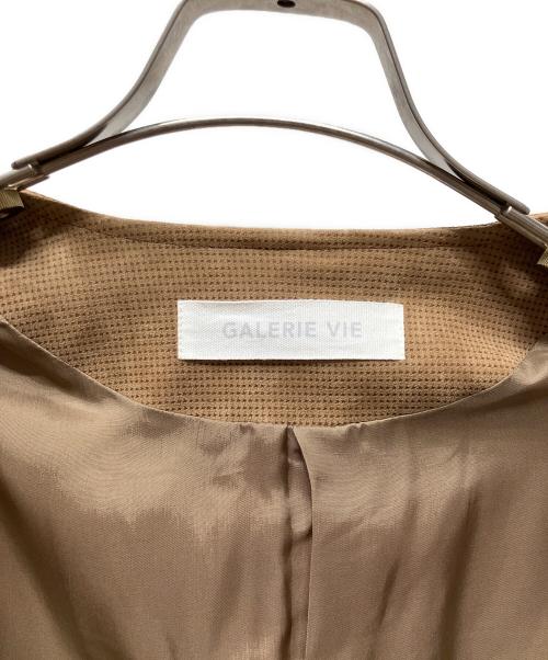 GALERIE VIE（ギャルリーヴィー）GALERIE VIE (ギャルリーヴィー) ノーカラージャケット ブラウン サイズ:36の古着・服飾アイテム