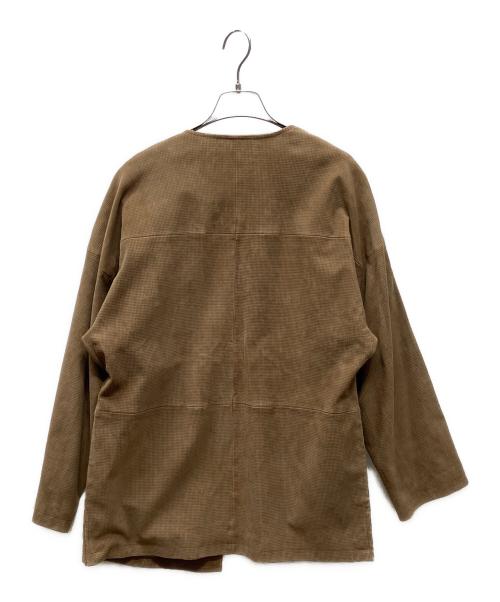 GALERIE VIE（ギャルリーヴィー）GALERIE VIE (ギャルリーヴィー) ノーカラージャケット ブラウン サイズ:36の古着・服飾アイテム