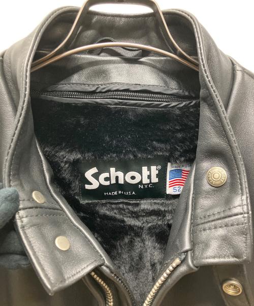 Schott（ショット）Schott (ショット) ライナー付シングルライダースジャケット ブラック サイズ:52の古着・服飾アイテム