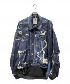 Maison MIHARA YASUHIROメゾン ミハラ ヤスヒロ）の古着「転写デニムジャケット 25SS」｜ネイビー