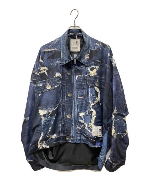 Maison MIHARA YASUHIRO（メゾン ミハラ ヤスヒロ）Maison MIHARA YASUHIRO (メゾン ミハラ ヤスヒロ) 転写デニムジャケット 25SS ネイビー サイズ:48の古着・服飾アイテム