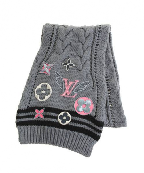 LOUIS VUITTON（ルイ ヴィトン）LOUIS VUITTON (ルイヴィトン) マフラー グレー サイズ:- ウールの古着・服飾アイテム