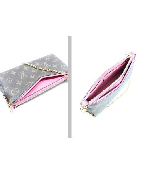 LOUIS VUITTON（ルイ ヴィトン）LOUIS VUITTON (ルイヴィトン) モノグラムパラス・クラッチ ブラウン×ピンク サイズ:-の古着・服飾アイテム