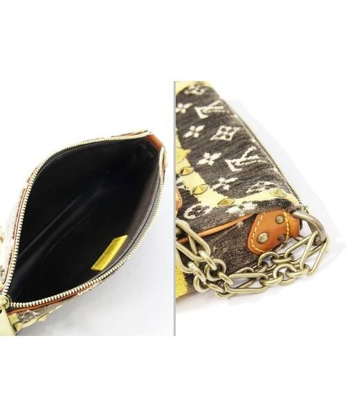 LOUIS VUITTON（ルイ ヴィトン）LOUIS VUITTON (ルイヴィトン) ポシェット アクセソワール ブラウン×イエロー サイズ:- モノグラム・トロンプルイユ M92710の古着・服飾アイテム