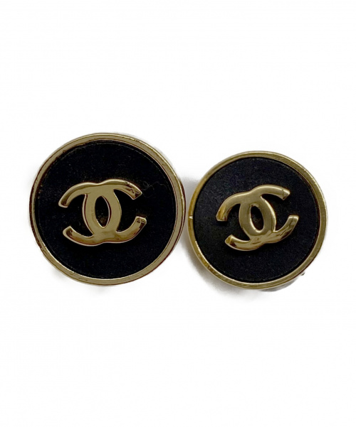 CHANEL（シャネル）CHANEL (シャネル) ココマークイヤリング ゴールド×ブラック サイズ:-の古着・服飾アイテム