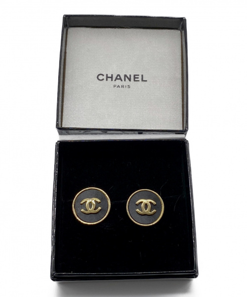 CHANEL（シャネル）CHANEL (シャネル) ココマークイヤリング ゴールド×ブラック サイズ:-の古着・服飾アイテム
