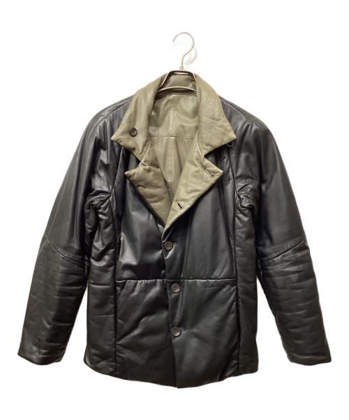 EMPORIO ARMANI（エンポリオアルマーニ）EMPORIO ARMANI (エンポリオアルマーニ) EMPORIO ARMANI　リバーシブルレザージャケット ブラック サイズ:46の古着・服飾アイテム