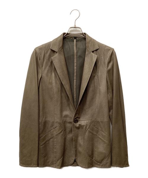 GIORGIO ARMANI（ジョルジョアルマーニ）GIORGIO ARMANI (ジョルジョアルマーニ) レザージャケット ブラウン サイズ:46の古着・服飾アイテム
