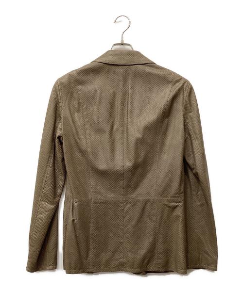 GIORGIO ARMANI（ジョルジョアルマーニ）GIORGIO ARMANI (ジョルジョアルマーニ) レザージャケット ブラウン サイズ:46の古着・服飾アイテム