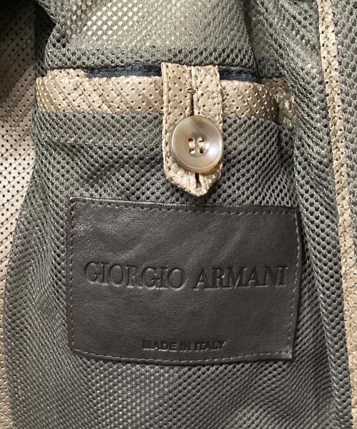 GIORGIO ARMANI（ジョルジョアルマーニ）GIORGIO ARMANI (ジョルジョアルマーニ) レザージャケット ブラウン サイズ:46の古着・服飾アイテム