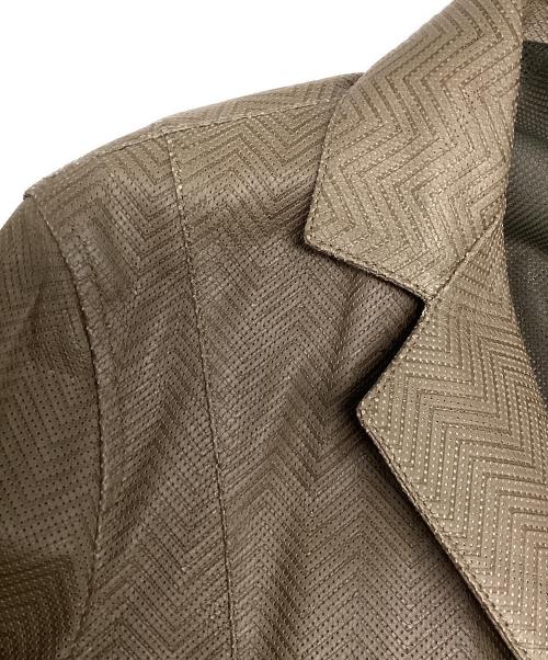 GIORGIO ARMANI（ジョルジョアルマーニ）GIORGIO ARMANI (ジョルジョアルマーニ) レザージャケット ブラウン サイズ:46の古着・服飾アイテム