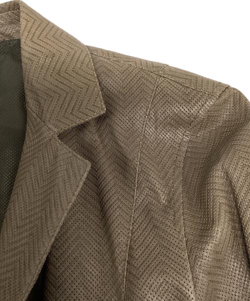 GIORGIO ARMANI（ジョルジョアルマーニ）GIORGIO ARMANI (ジョルジョアルマーニ) レザージャケット ブラウン サイズ:46の古着・服飾アイテム