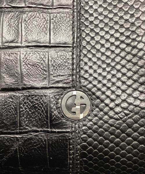 GIORGIO ARMANI（ジョルジョアルマーニ）GIORGIO ARMANI (ジョルジョアルマーニ) レザートートバッグ ブラックの古着・服飾アイテム