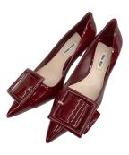 MIU MIUミュウミュウ）の古着「エナメルベルトミュール」｜レッド