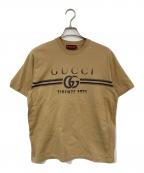 GUCCIグッチ）の古着「ロゴプリントTシャツ」｜ブラウン