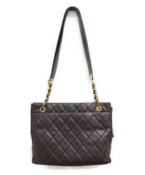 CHANEL（シャネル）CHANEL (シャネル) ショルダートートバッグ ブラウン レザー 4096197の古着・服飾アイテム