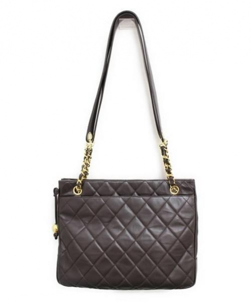 CHANEL（シャネル）CHANEL (シャネル) ショルダートートバッグ ブラウン レザー 4096197の古着・服飾アイテム