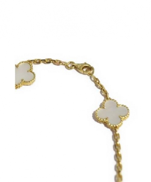 VAN CLEEF & ARPELS（ヴァンクリーフ＆アーペル）Van Cleef & Arpels (ヴァンクリーフ&アーペル) ヴィンテージアルハンブラネックレス パールホワイト×ゴールド K18 マザーオブパール/10モチーフの古着・服飾アイテム