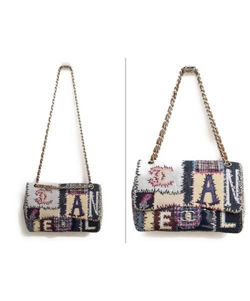 CHANEL（シャネル）CHANEL (シャネル) パッチワークショルダーバッグ インディゴ サイズ:- マトラッセ 1630278の古着・服飾アイテム