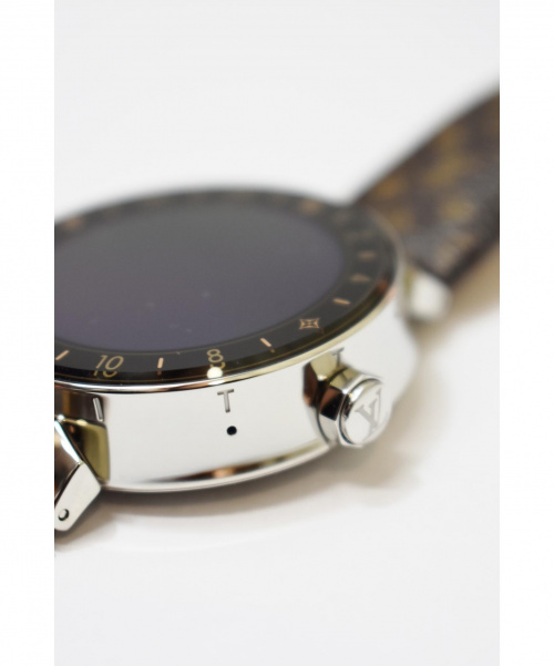 LOUIS VUITTON（ルイ ヴィトン）LOUIS VUITTON (ルイヴィトン) タンブールホライゾン スマートウォッチ ブラウン サイズ:- モノグラム QA003Z デジタル レザーの古着・服飾アイテム