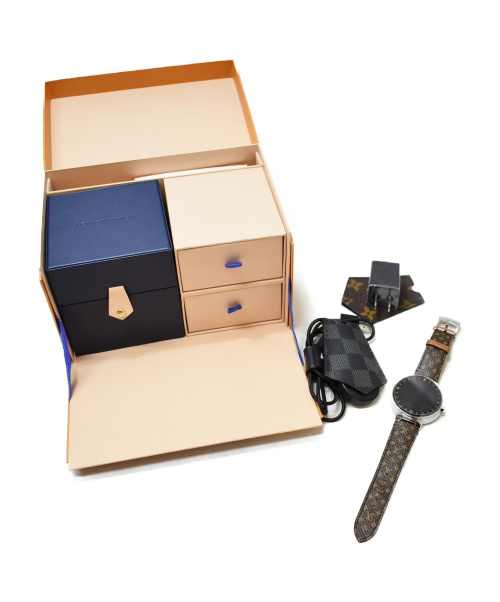 LOUIS VUITTON（ルイ ヴィトン）LOUIS VUITTON (ルイヴィトン) タンブールホライゾン スマートウォッチ ブラウン サイズ:- モノグラム QA003Z デジタル レザーの古着・服飾アイテム