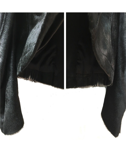 GUCCI（グッチ）GUCCI (グッチ) ハラコライダースジャケット ブラック サイズ:48 ハラコの古着・服飾アイテム