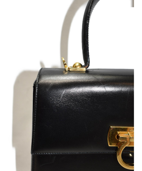 Salvatore Ferragamo（サルヴァトーレ フェラガモ）Salvatore Ferragamo (サルヴァトーレ フェラガモ) 2WAYハンドバッグ ブラック ガンチーニ レザー ■の古着・服飾アイテム