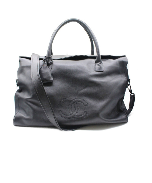 CHANEL（シャネル）CHANEL (シャネル) ボストンバッグ ブラック サイズ:- レザー 6193037の古着・服飾アイテム