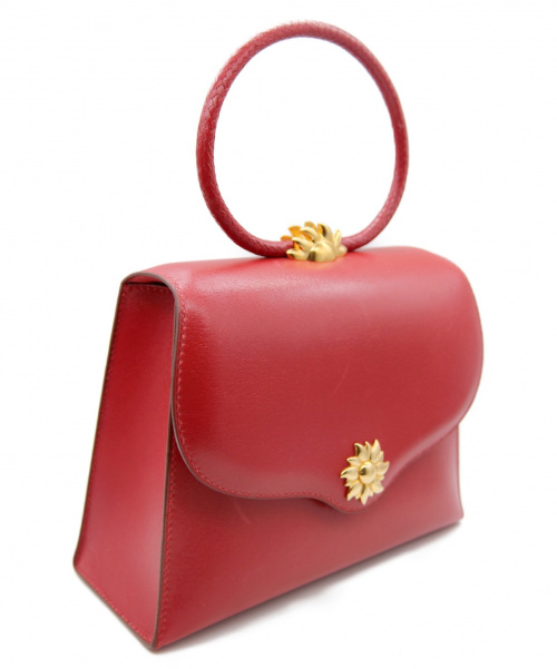 HERMES（エルメス）HERMES (エルメス) 太陽モチーフヴィンテージハンドバッグ レッド サイズ:- ボックスカーフの古着・服飾アイテム