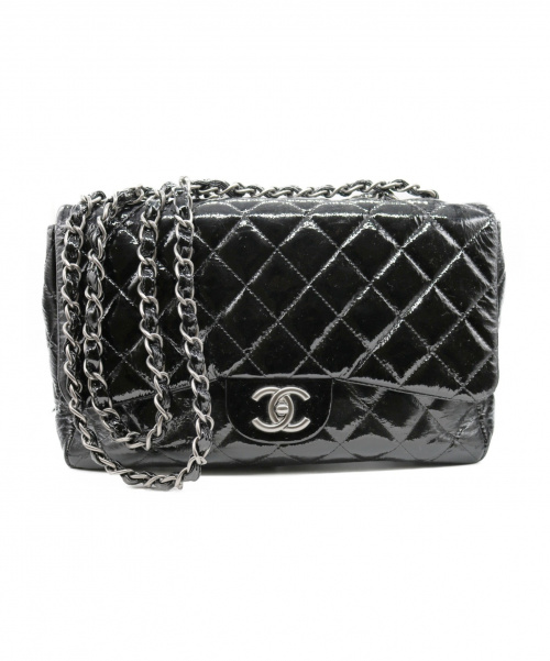 CHANEL（シャネル）CHANEL (シャネル) チェーンショルダーバッグ ブラック サイズ:30 マトラッセ エナメル 12183707の古着・服飾アイテム