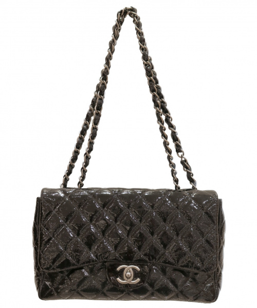 CHANEL（シャネル）CHANEL (シャネル) チェーンショルダーバッグ ブラック サイズ:30 マトラッセ エナメル 12183707の古着・服飾アイテム