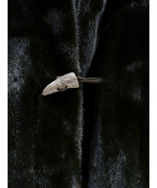 JIL SANDER（ジルサンダー）JIL SANDER (ジル サンダー) フーデッドミンクコート ブラック サイズ:34 ブラックグラマミンク使用の古着・服飾アイテム