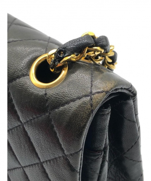 CHANEL（シャネル）CHANEL (シャネル) ダブルフラップチェーンショルダーバッグ/ヴィンテージ ブラック マトラッセ ■の古着・服飾アイテム